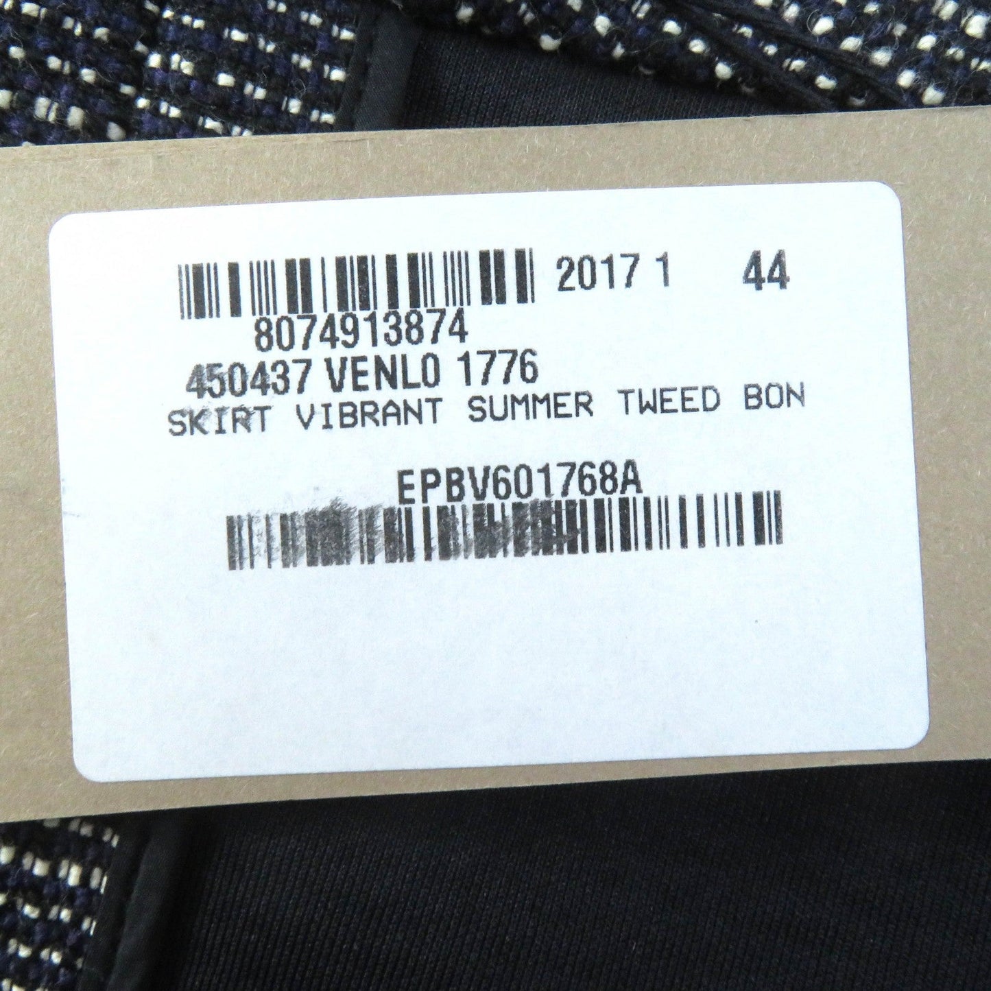 Bottega Veneta Leather Tweed Skirt Navy 44