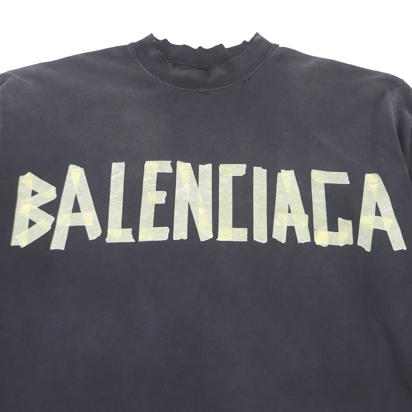 Balenciaga Distressed Tape Logo T-shirt XS