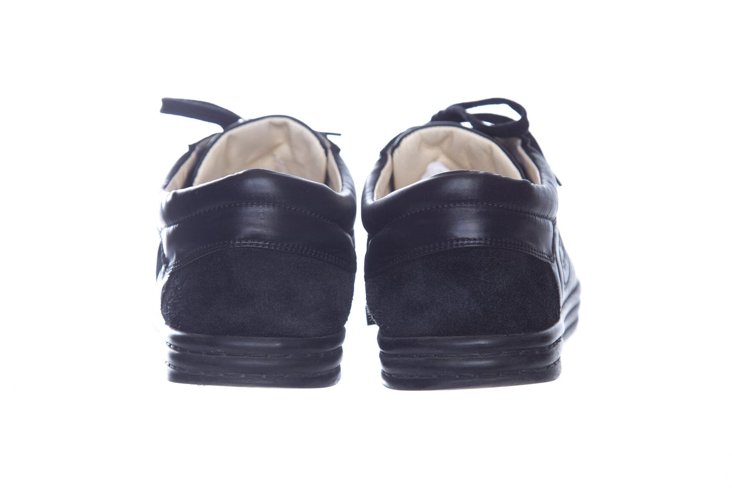 Chanel Black Leather Lace Up CC Sneakers SZ 38.5