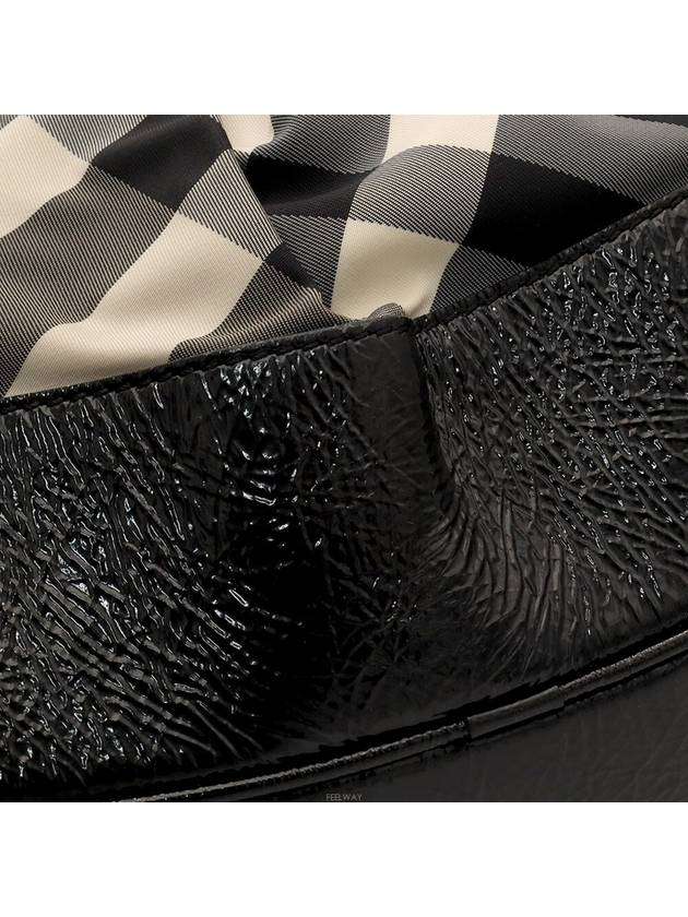 Burberry Beat Check Black Patent Trimming Belt 2WAY