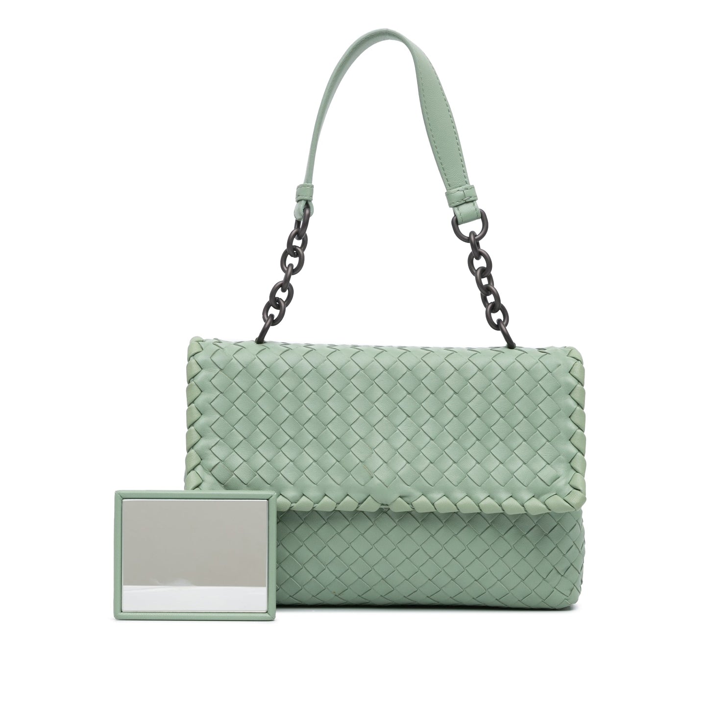 Green Bottega Veneta Small Nappa Intrecciato Olimpia Bag