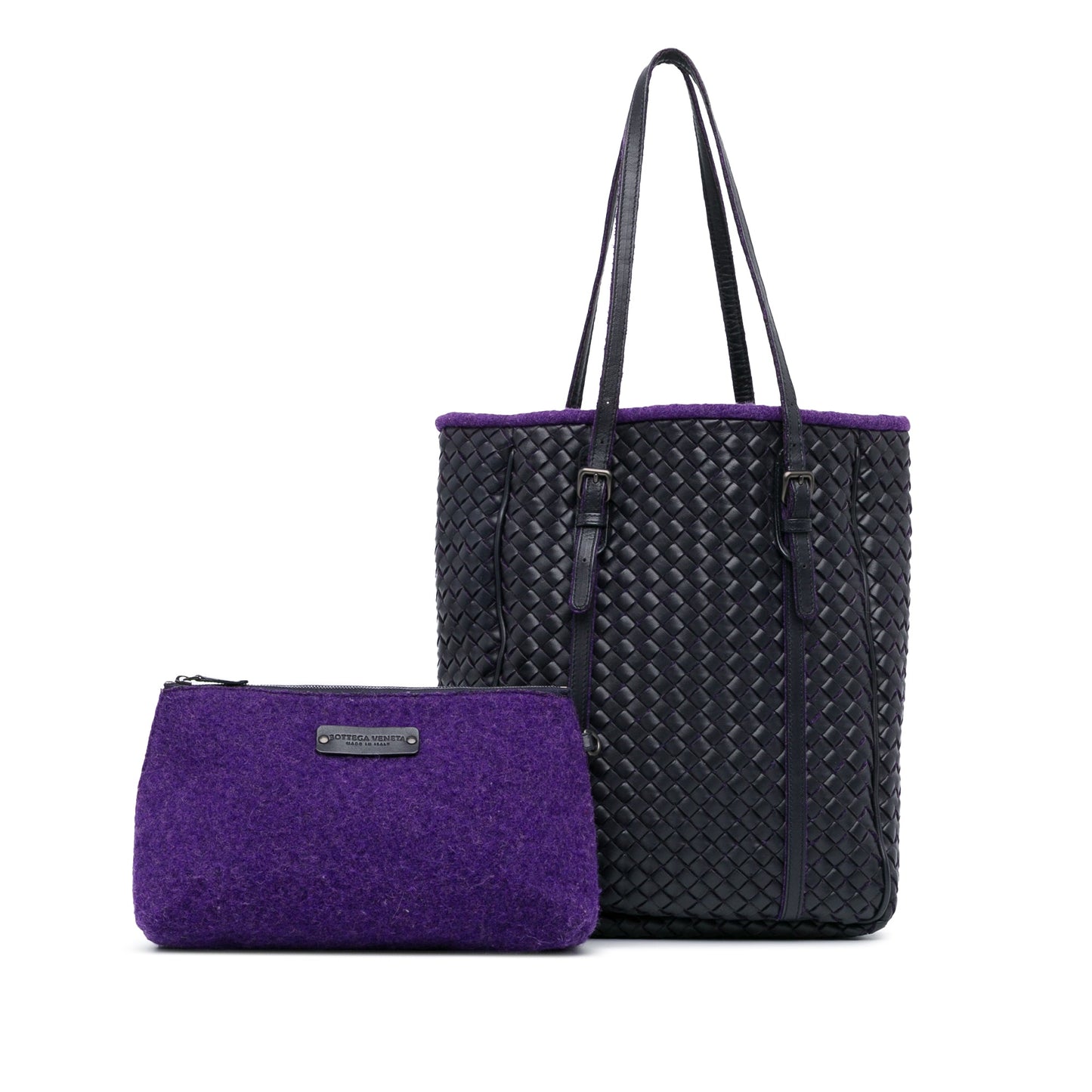 Purple Bottega Veneta Leather Intrecciato Tote