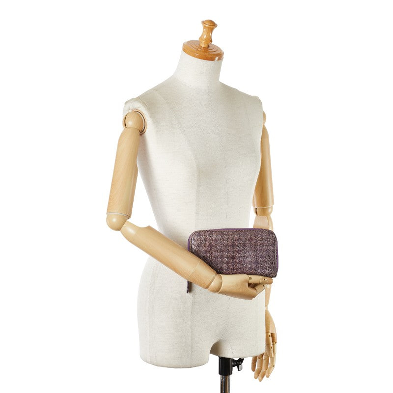 Bottega Veneta Python Intrecciato Zip Wallet