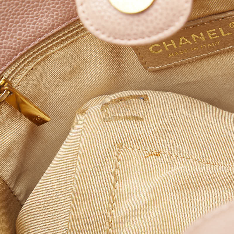 Chanel Caviar Skin Coco Mark Chain Tote Bag