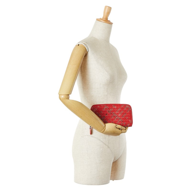 Bottega Veneta Intrecciato Python Leather Wallet