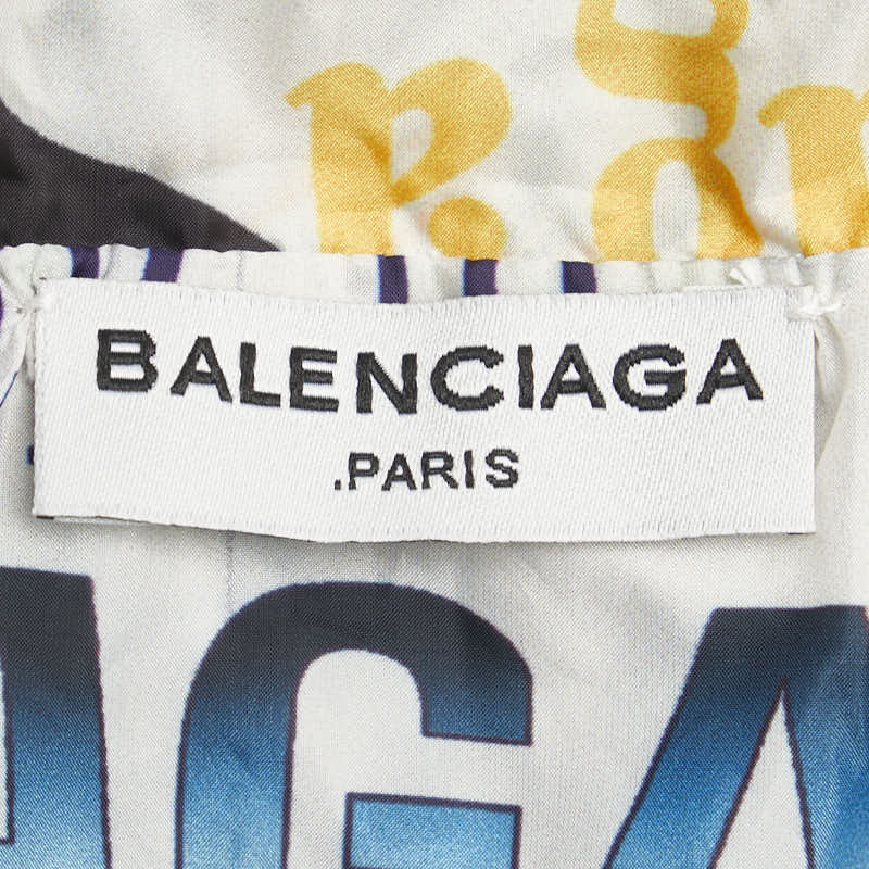 Balenciaga Logo Zip-Up Hoodie White Multicolor