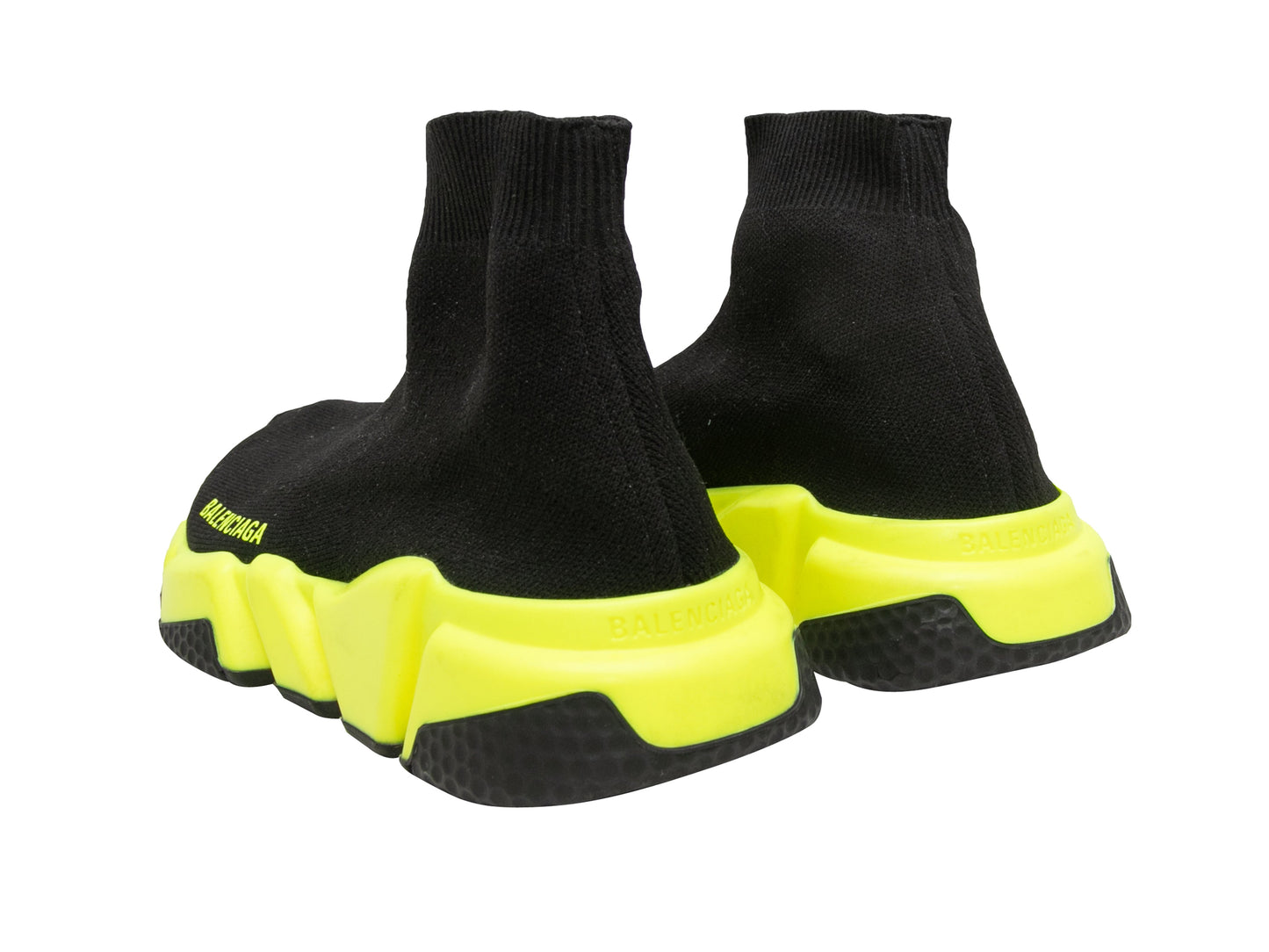 Black & Neon Yellow Balenciaga Runner High-Top Sneakers Size 37