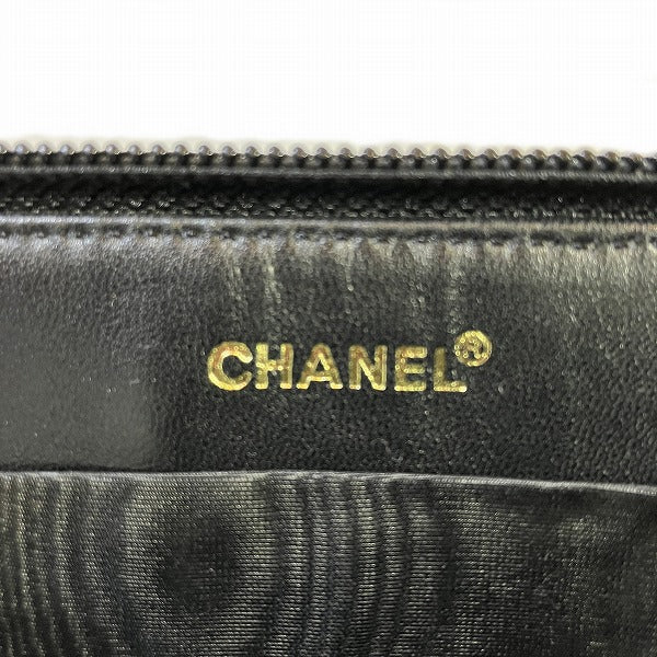 Chanel Caviar Skin Coco Mark Long Wallet