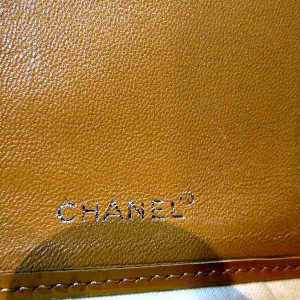 Chanel Coco Mark Orange Patent Leather Wallet