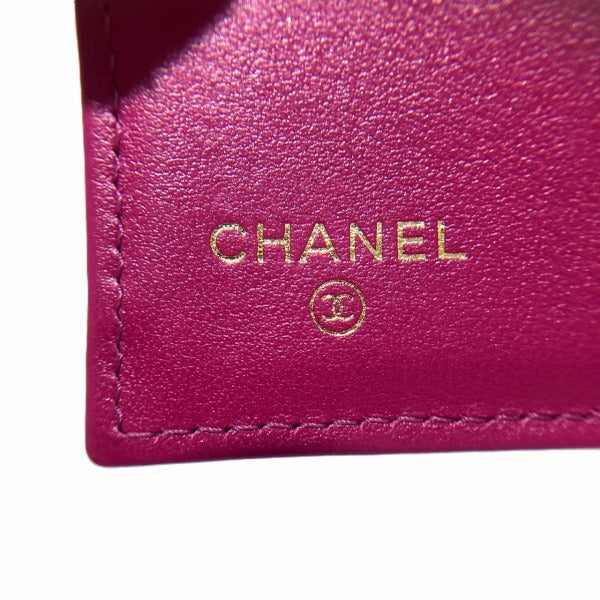 Chanel Leather Coco Mark Trifold Wallet A70796
