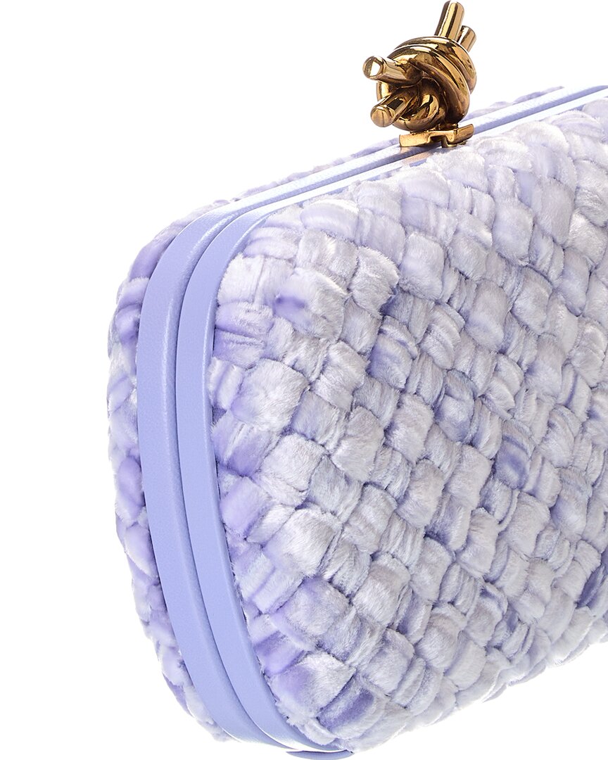 Bottega Veneta Knot Intrecciato Velvet & Leather Clutch
