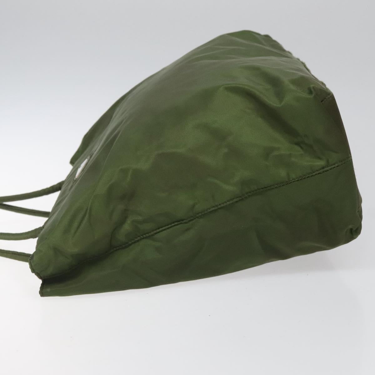 PRADA Tote Bag Nylon Khaki Silver 112197