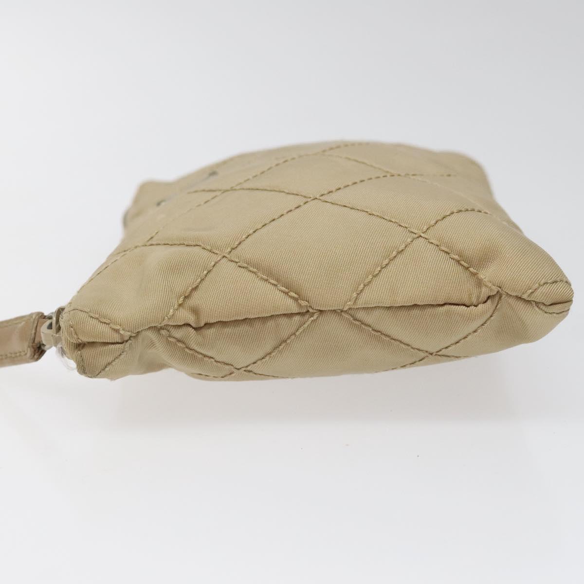 PRADA Pouch Nylon Beige 113617