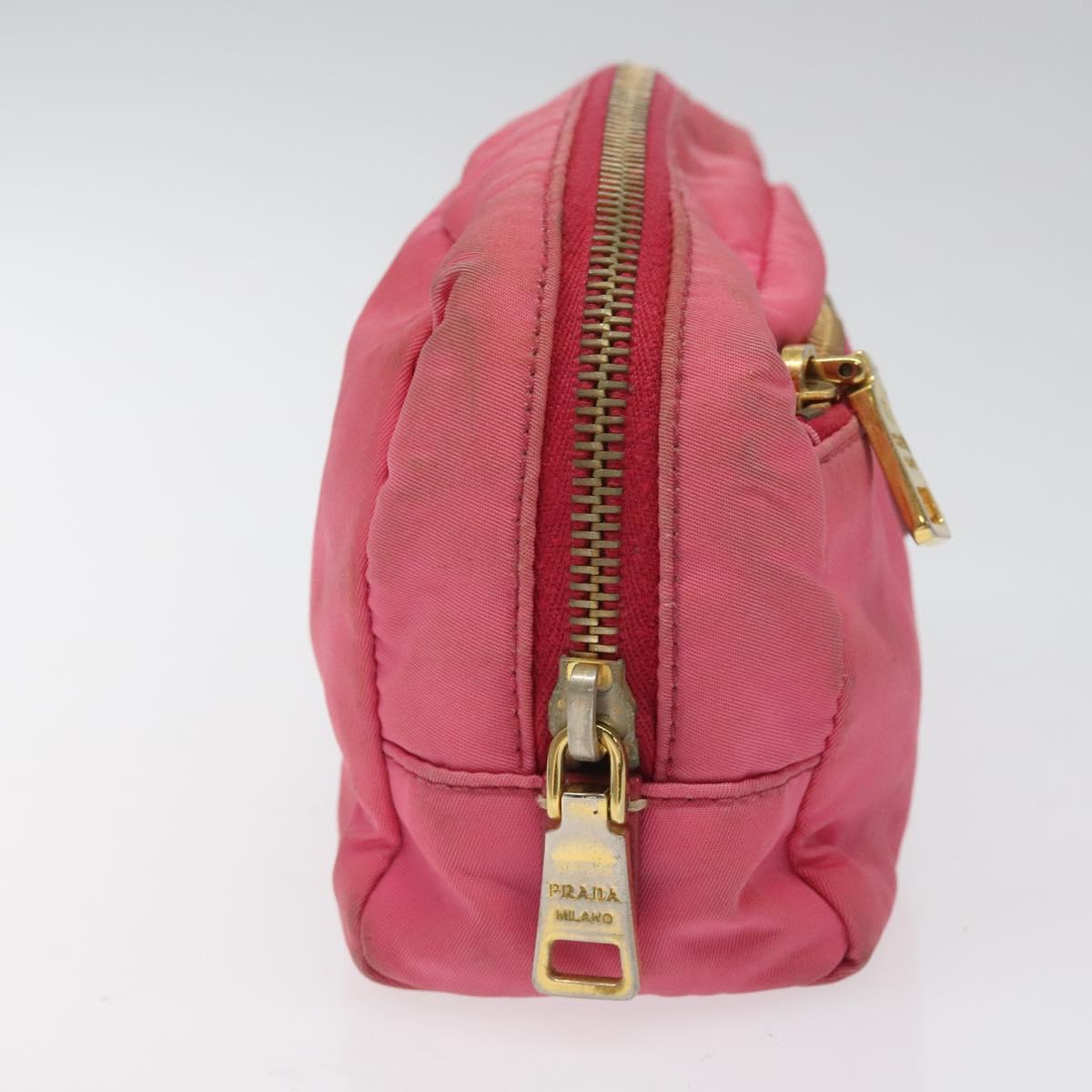 PRADA Pouch Nylon Pink Gold Pink 113743