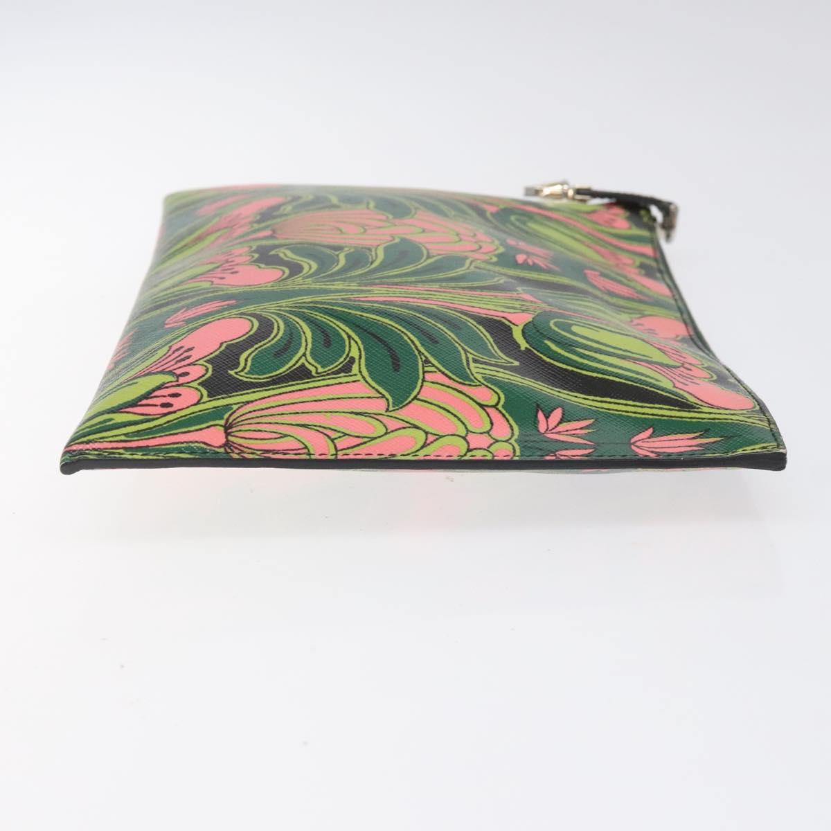 PRADA Clutch Bag Safiano leather Green 114432