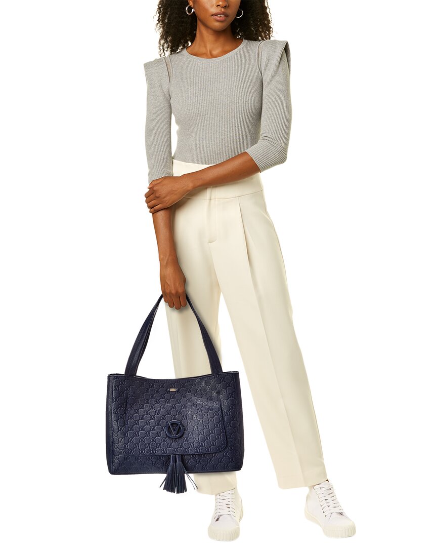 Valentino By Mario Valentino Ollie Dollaro Monogram Leather Tote