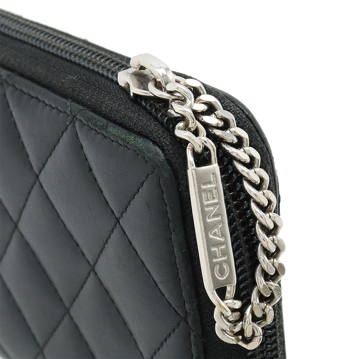 Chanel Cambon Line Coco Mark Long Wallet Black Pink