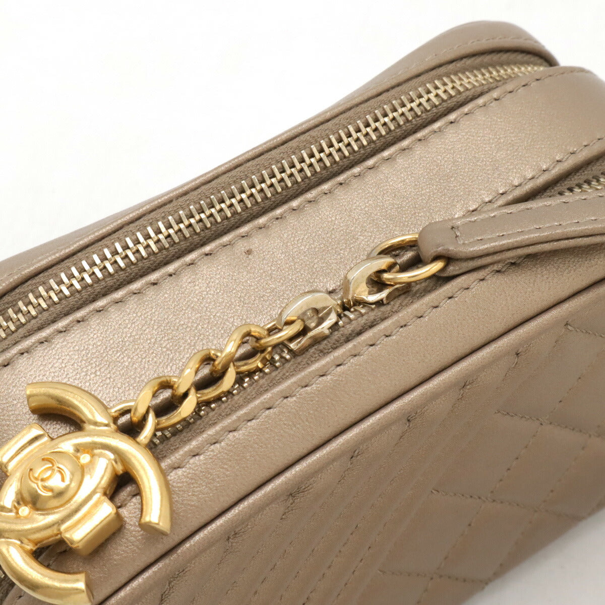 Chanel Leather Camera Bag Bronze Gold