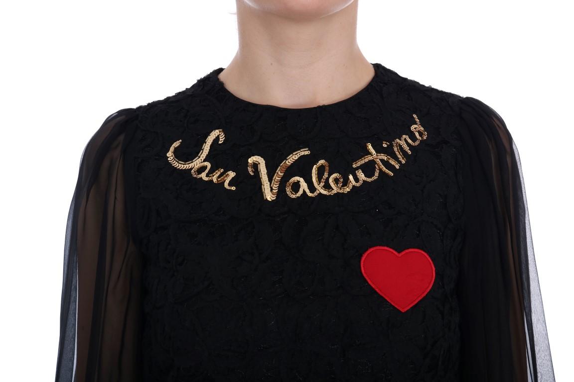 Dolce & Gabbana San Valentino Embroidered Lace Mini Dress