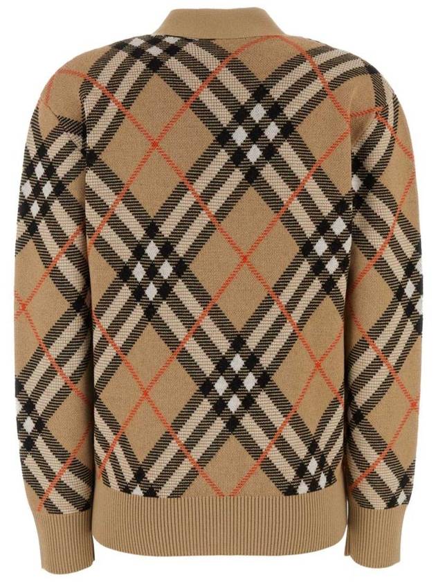 Burberry Check Wool Blend Cardigan Beige