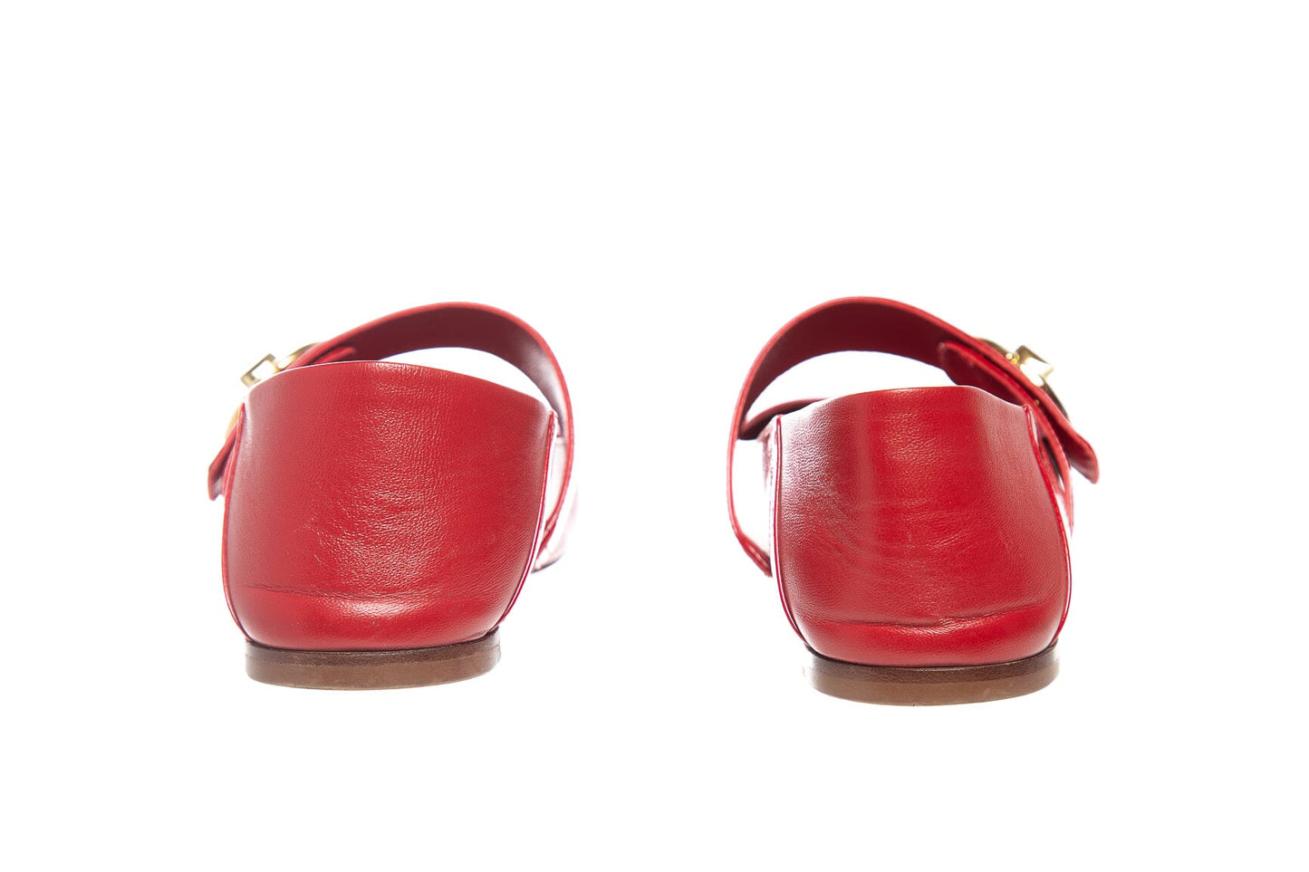 Valentino Red Patent Leather "V'" Logo Flats SZ 39