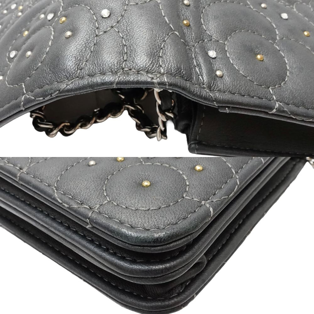 Chanel Camellia Lambskin Chain Wallet