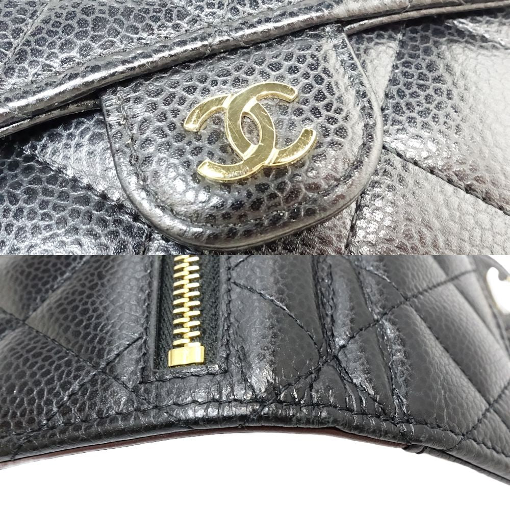 Chanel Caviar Skin Trifold Wallet Matelasse AP0231