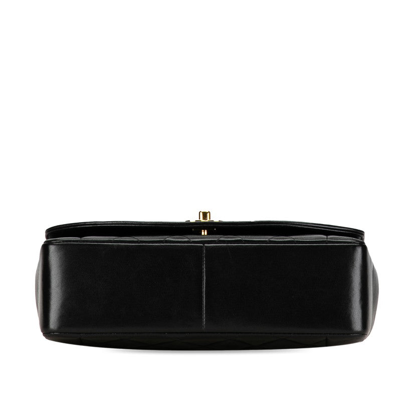 Chanel Matelasse Diana 25 Chain Shoulder Bag Black Lambskin