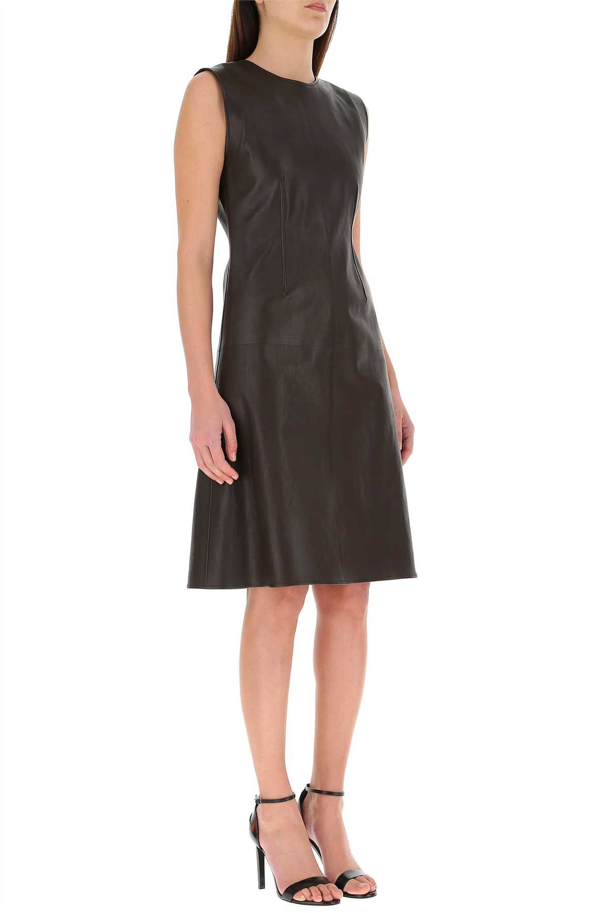 Bottega Veneta Women Dark Brown Nappa Leather Dress