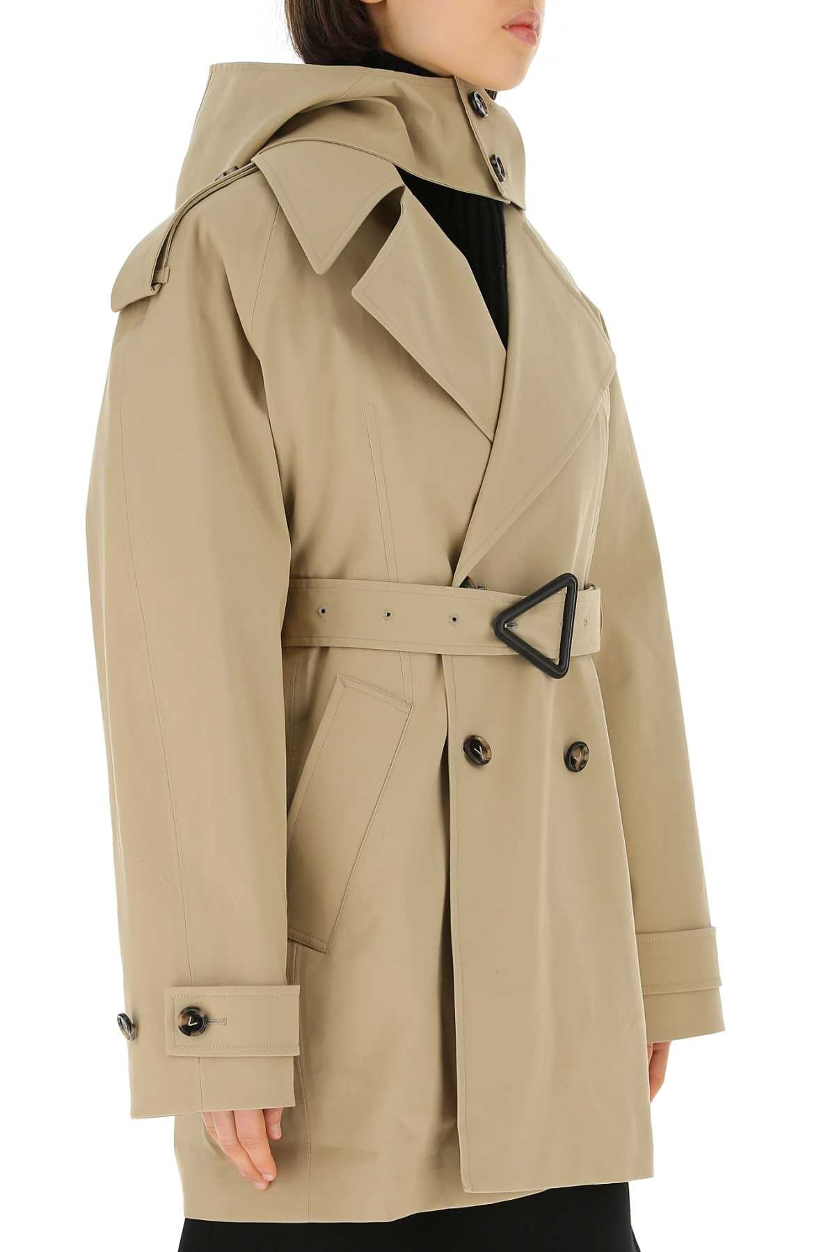 Bottega Veneta Women Cappuccino Stretch Cotton Trench Coat
