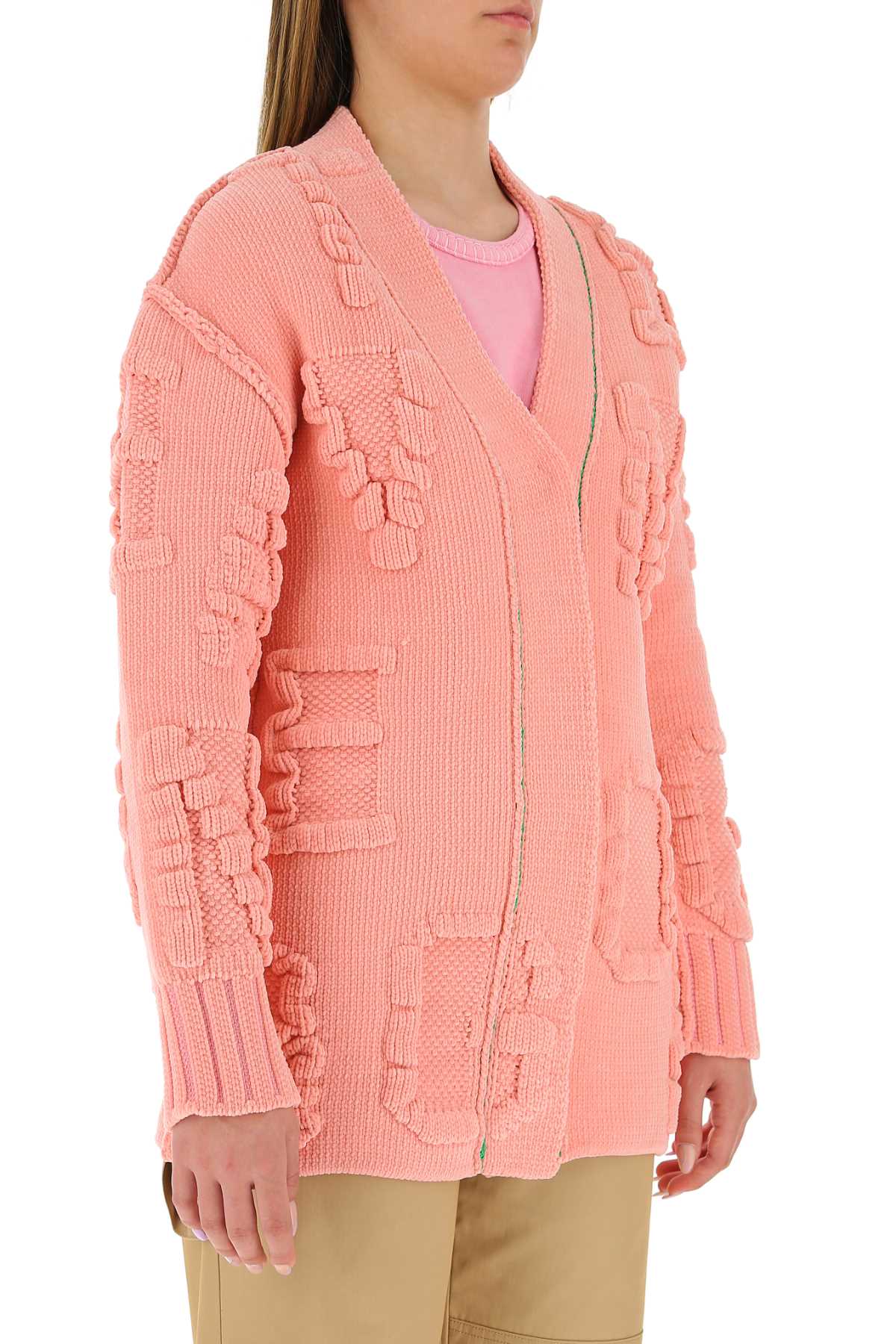 Bottega Veneta Women Pink Chenille Cardigan