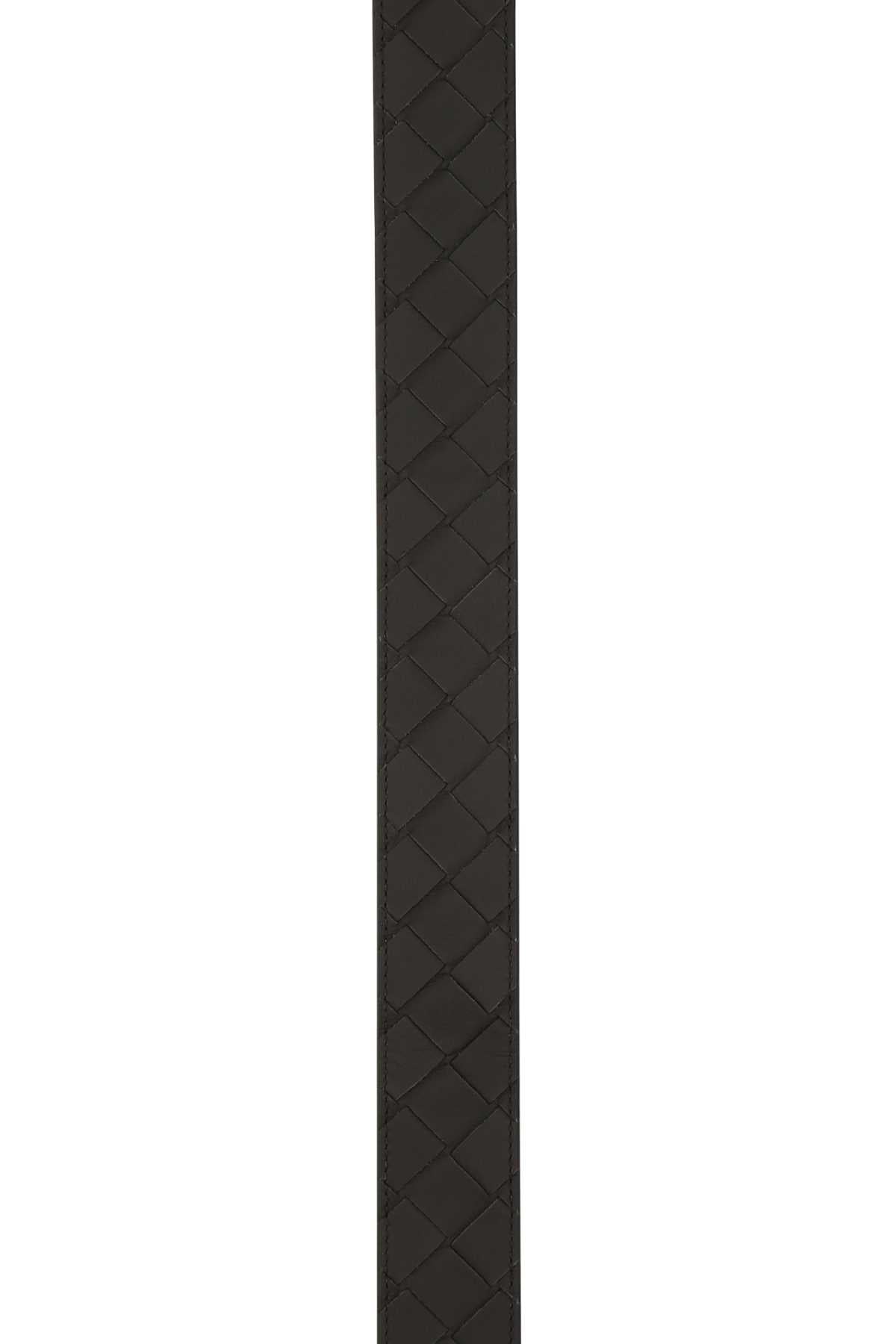 Bottega Veneta Men Dark Brown Leather Belt