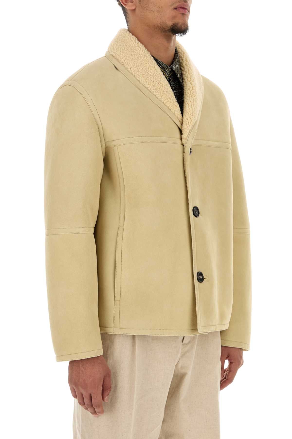 Bottega Veneta Men Sand Shearling Jacket