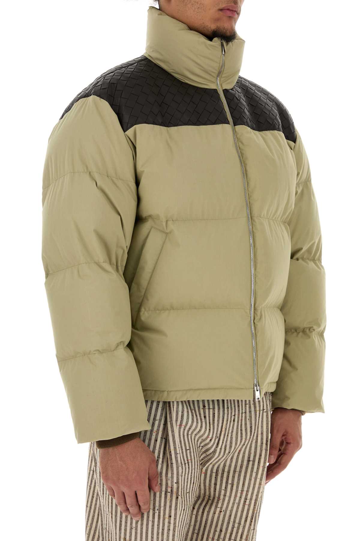 Bottega Veneta Men Beige Poplin Down Jacket