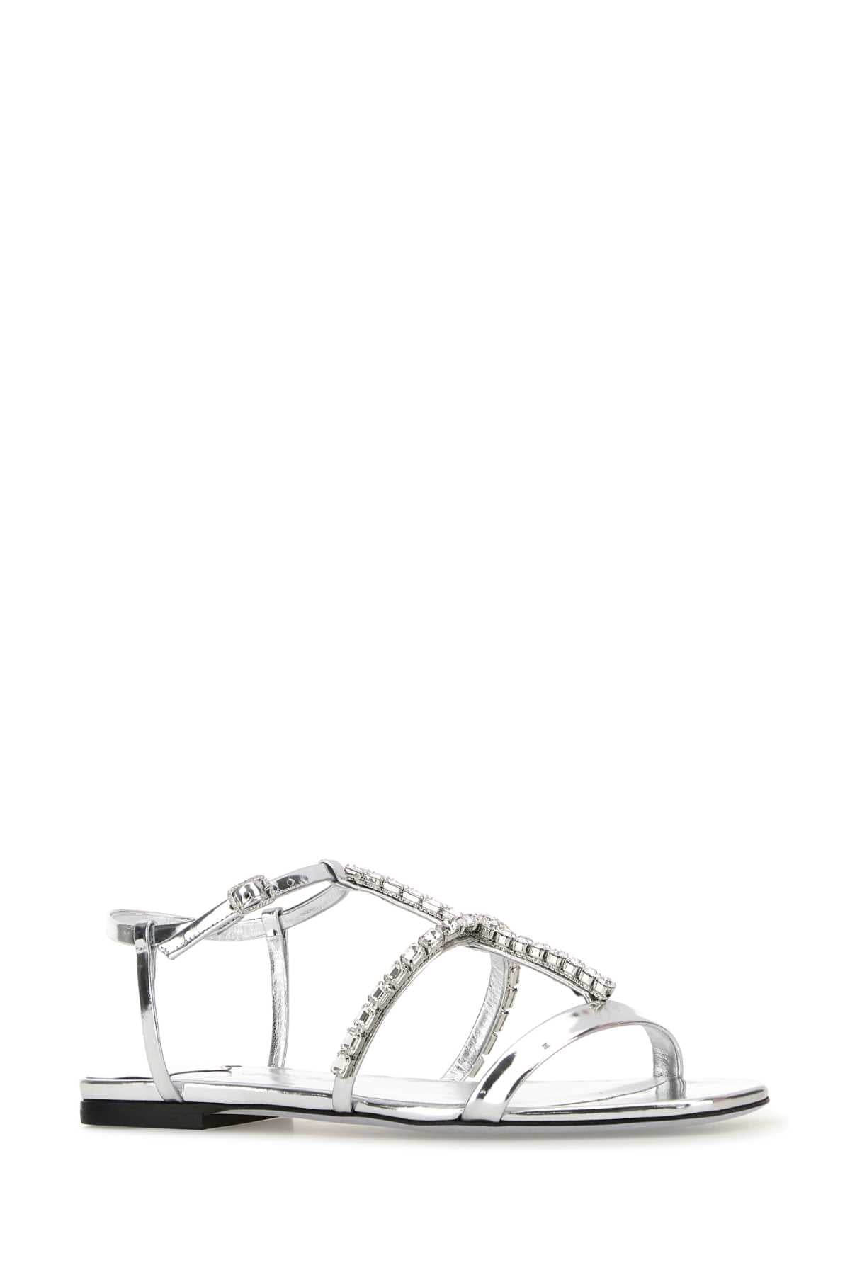 Jimmy Choo Women Silver Leather Gwyn Sandals