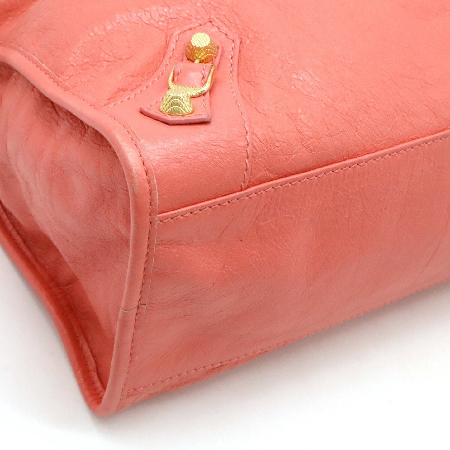 Balenciaga Sac City en cuir rose
