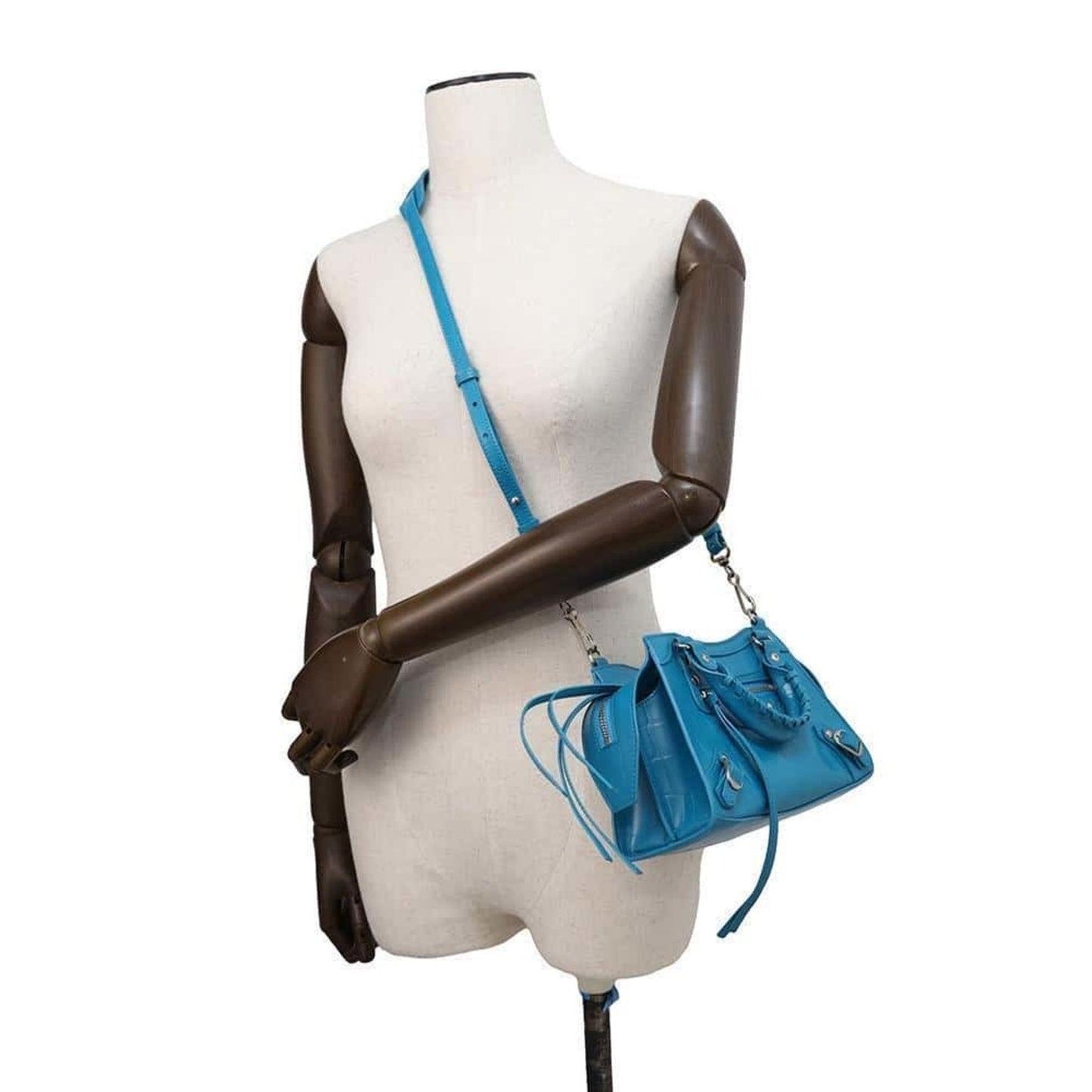 Balenciaga Sac City en cuir bleu