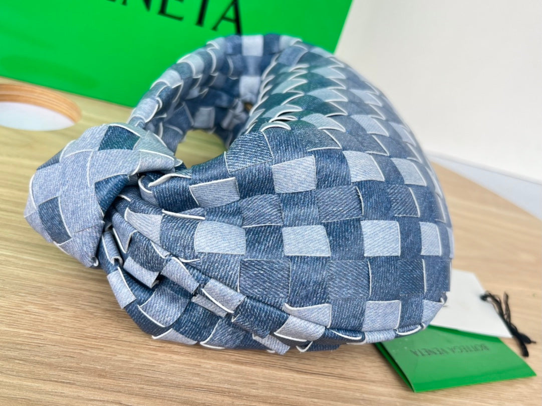 Bottega Veneta mini jodie 28 blue denim lambskin