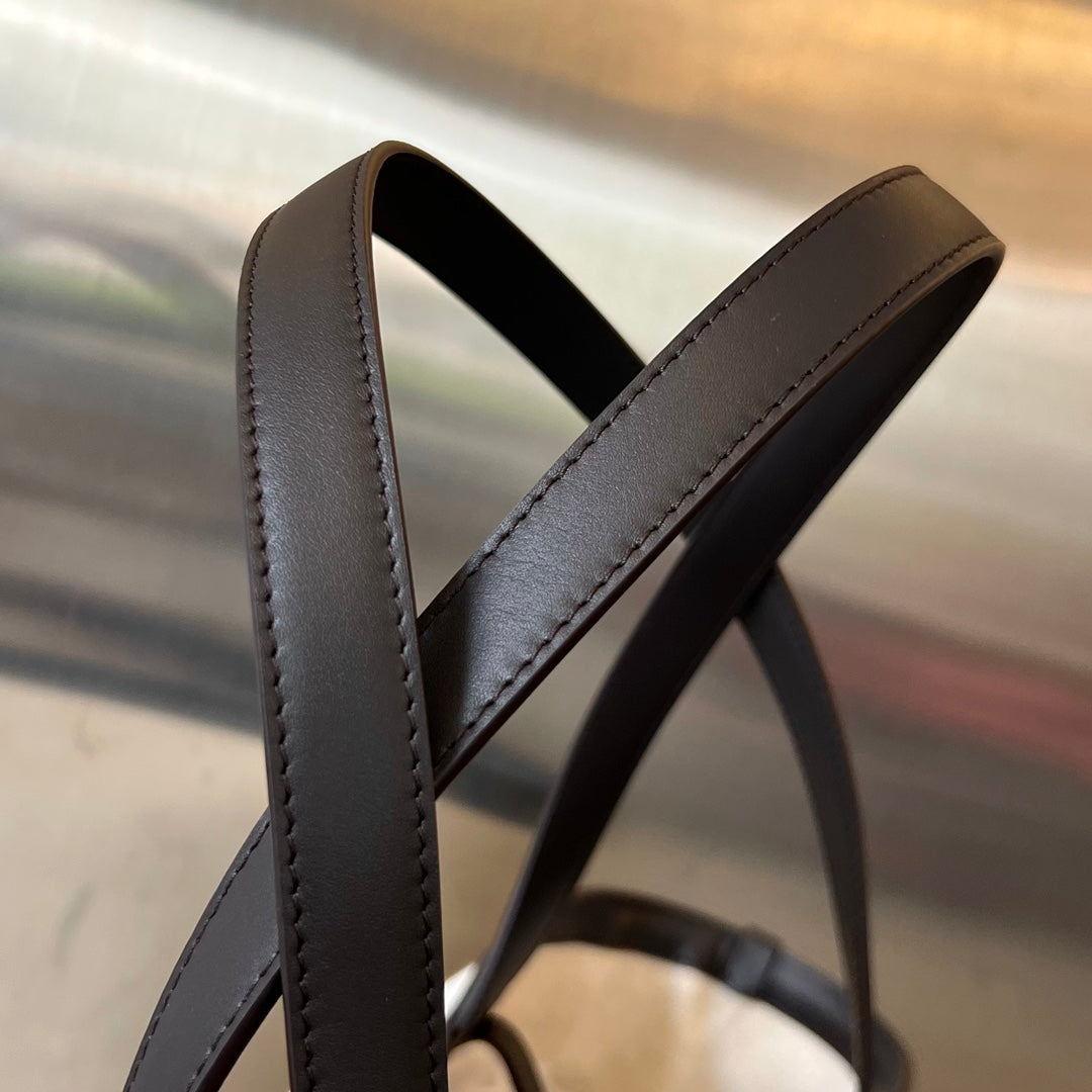 Bottega Veneta FLIP FLAP 38 IN WHITE CANVAS AND BLACK CALSKIN