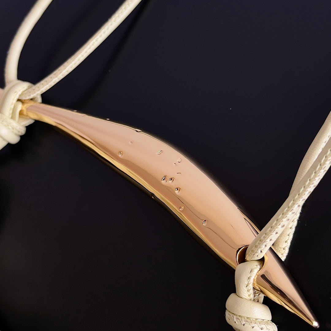 Bottega Veneta SARDINE 20 WITH CHAIN IN YELLOW CREAM LAMBSKIN