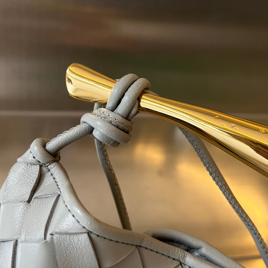 Bottega Veneta SARDINE 20 WITH CHAIN IN LIGHT GREY LAMBSKIN