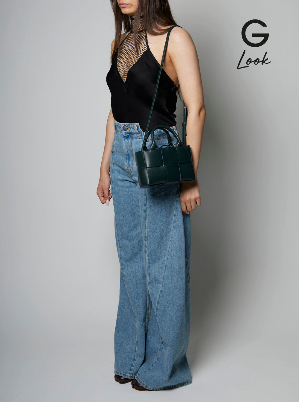 Bottega Veneta Women 'Candy Arco' Dark Green Handbag With Intreccio Motif In Leather Woman