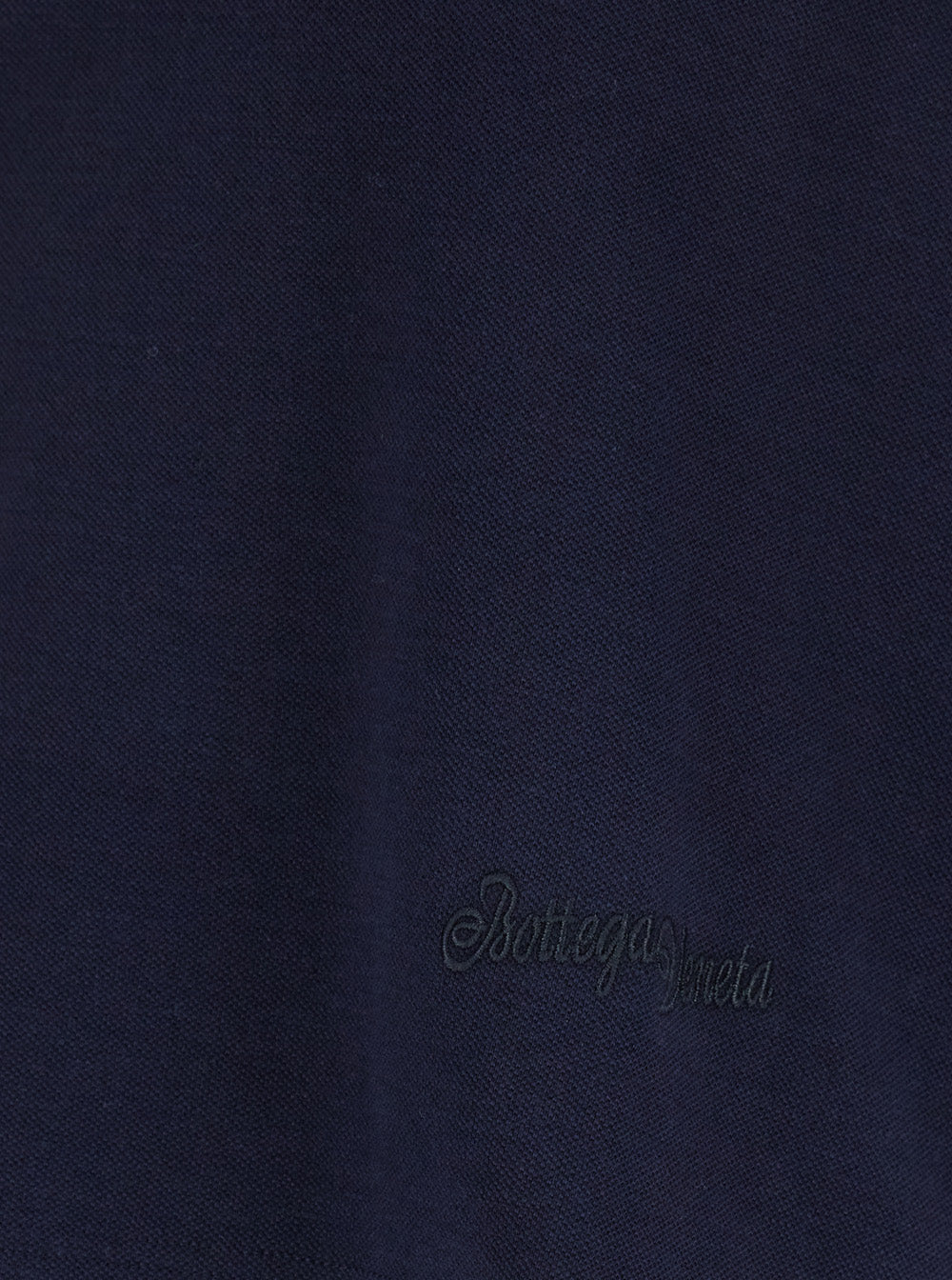 Bottega Veneta Women Blue Cropped Polo Shirt With Embroidered Logo In Cotton Piquet Woman
