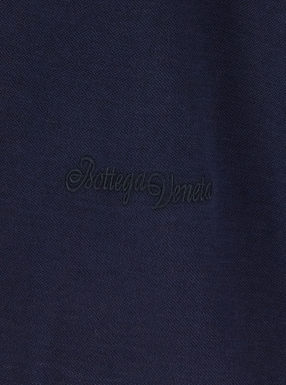 Bottega Veneta Men Blue Polo With Classic Collar And Embroidered Logo On The Front In Tone On Tone Cotton Man