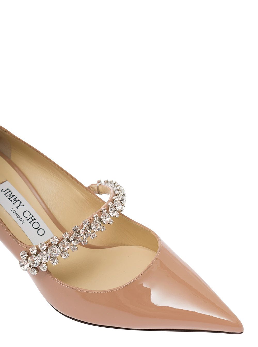 Jimmy Choo Women 'Bing' Pink Pumps With Crystal Embellishment In Patent Leather Woman