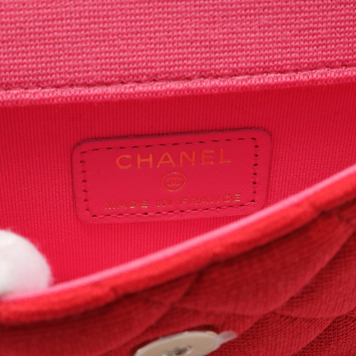 Chanel Quilted Jersey Fabric Mini VIP Bag Cotton Shoulder Bag