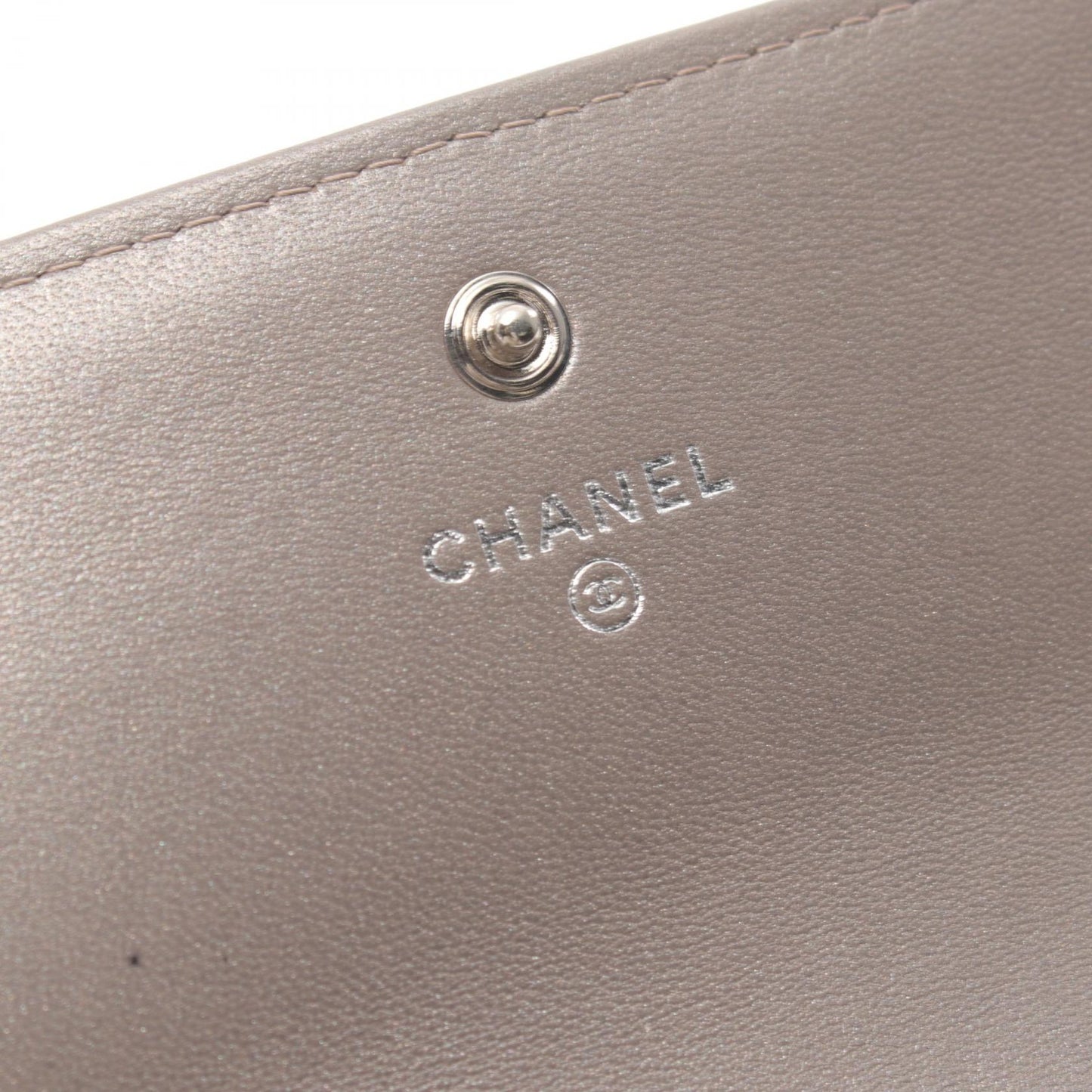 Chanel Matelasse Leather Long Wallet Gray