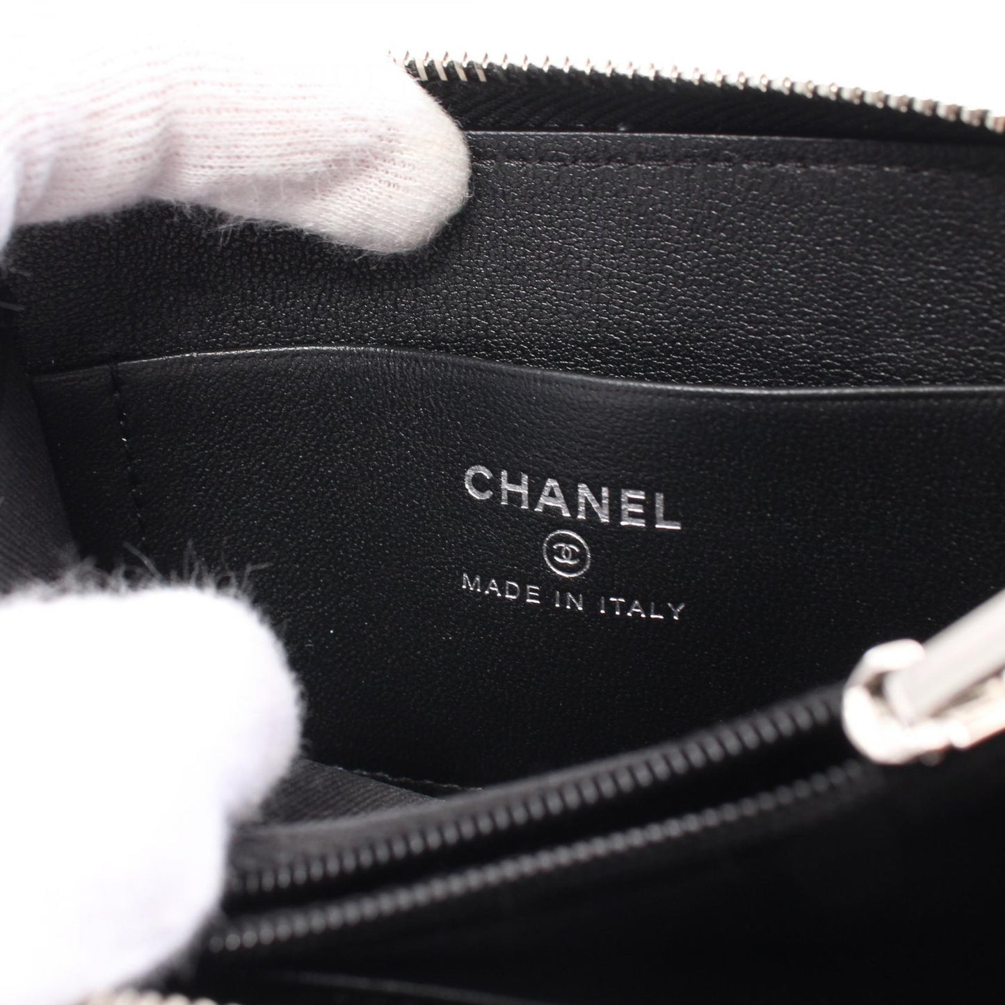 Chanel Lambskin Coin Case Wallet Black