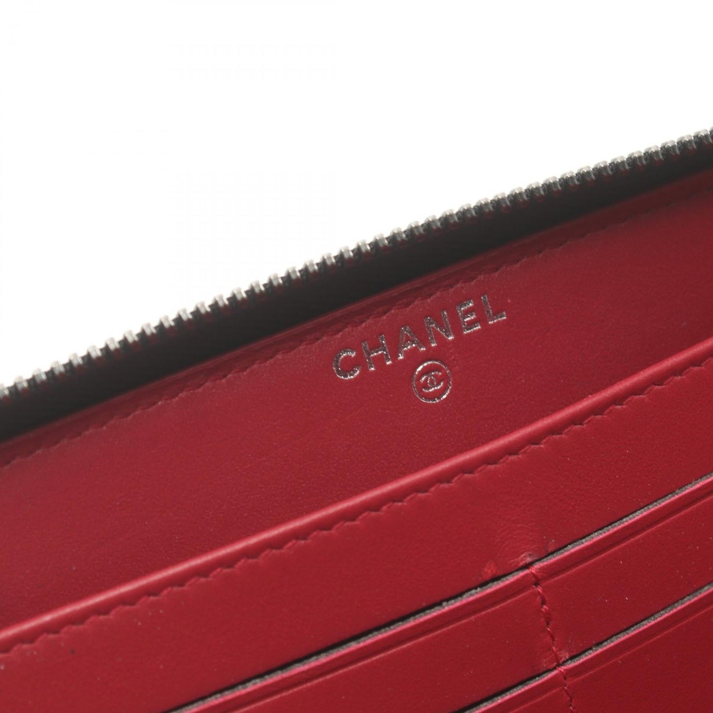 Chanel Quilted Leather Zip Around Wallet Leather Long Wallet in New Condition