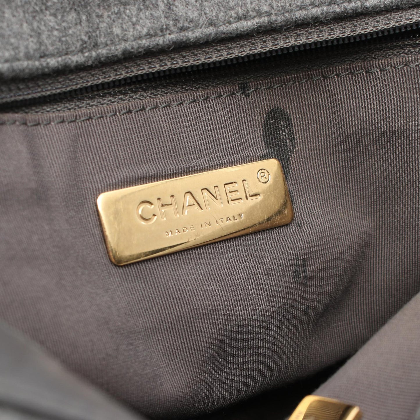 Chanel 19 Matelasse Wool Shoulder Bag